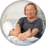 Older lady having pain at rest icon