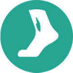 Foot with non healing wound factor icon