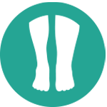 Icon of two legs, which one of them is inflammated